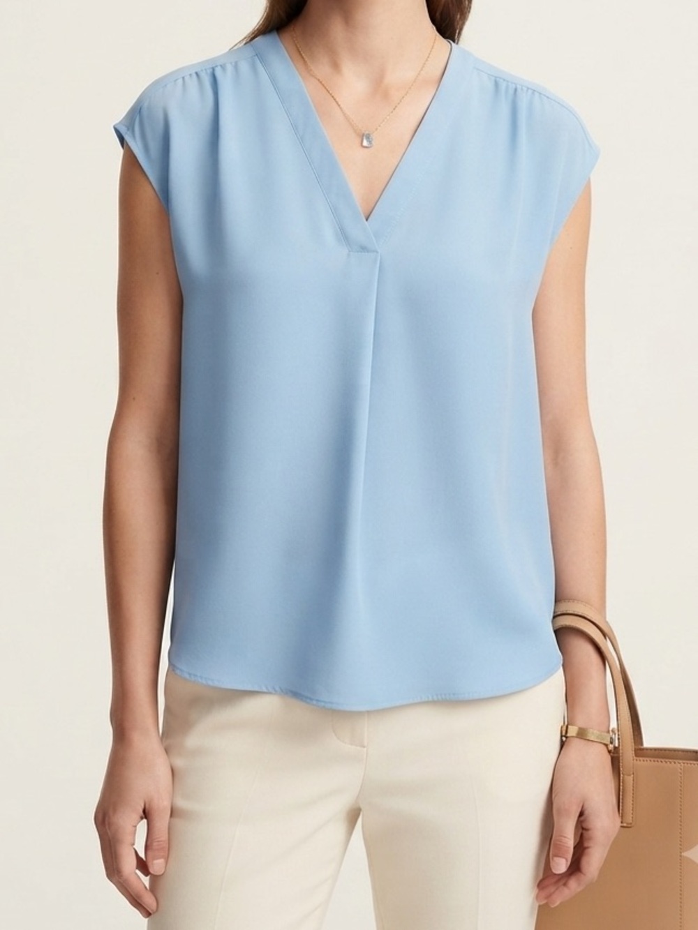 Banana Republic • Light Blue V-Neck Lightweight Sleeveless Top